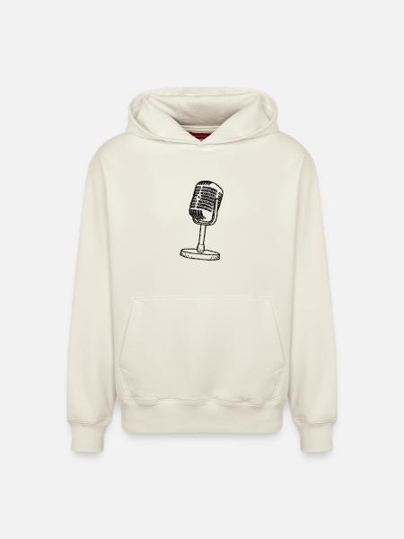 Mikrofon - Retro - gezeichnet - Relaxed Unisex Organic Hoodie – von SPREAD - Naturweiß