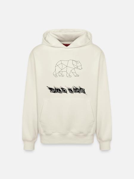 Geometrischer Bär - Relaxed Unisex Organic Hoodie – von SPREAD - Naturweiß