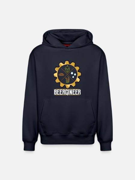 Beergineer Brau-Gear Emblem - Relaxed Unisex Organic Hoodie – by SPREAD - navy