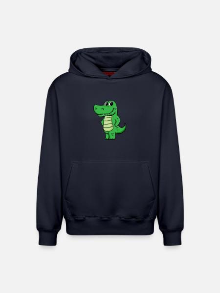 crocodile - Relaxed Unisex Organic Hoodie – by SPREAD - navy