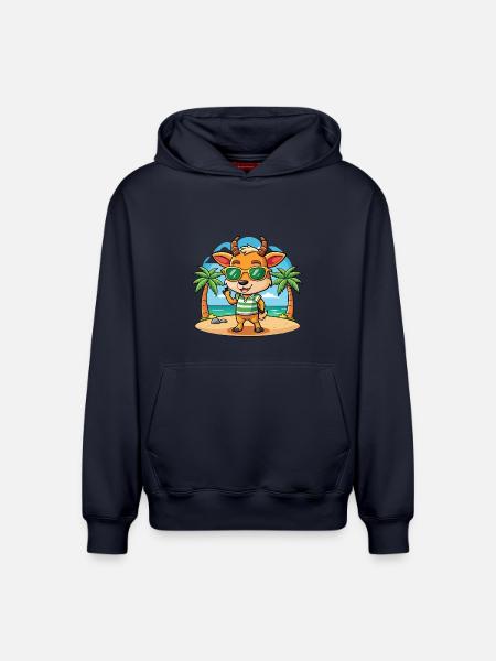 Antelope Funny Cartoon Summer Beach Sunglasses - Relaxed Unisex Organic Hoodie – by SPREAD - navy