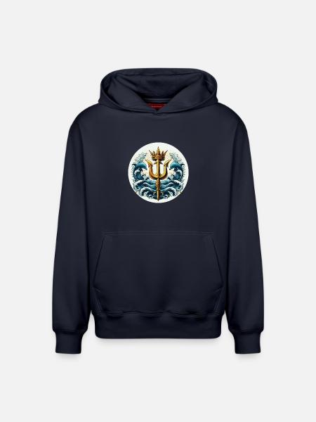 Trident Symbol - Relaxed Unisex Organic Hoodie – by SPREAD - navy