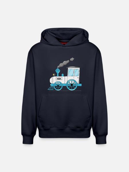 Kinderzug Eisenbahn weiß - Relaxed Unisex Organic Hoodie – von SPREAD - Navy