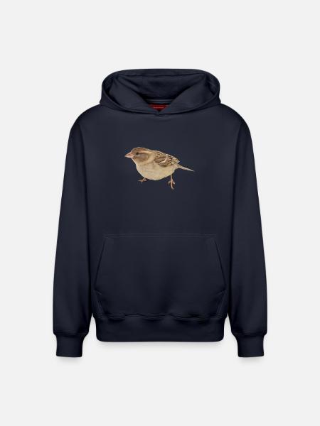 Vogel - Relaxed Unisex Organic Hoodie – von SPREAD - Navy