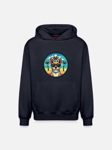 Braque Du Bourbonnais Hunderasse Cartoon Sonnenbrille - Relaxed Unisex Organic Hoodie – von SPREAD - Navy