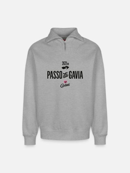 Gavia Pass - Relaxed Unisex Organic Half Zip Sweatshirt – von SPREAD - Grau meliert