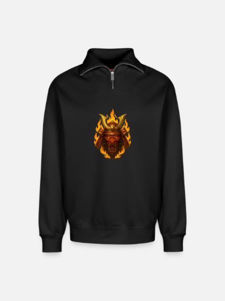 EMBER RONIN - Relaxed Unisex Organic Half Zip Sweatshirt – by SPREAD - black