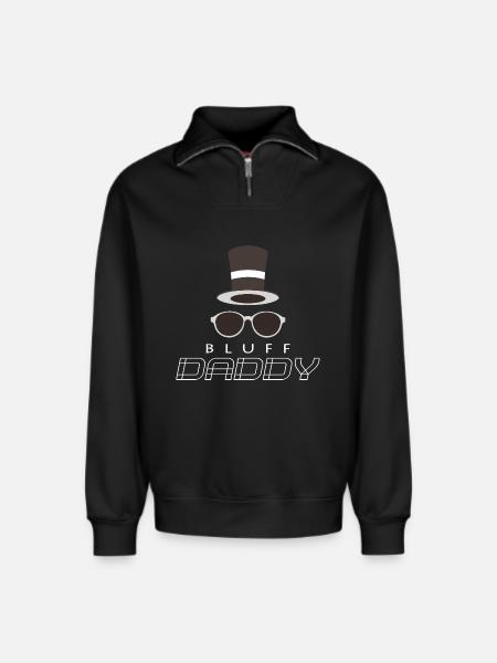 poker - Relaxed Unisex Organic Half Zip Sweatshirt – by SPREAD - black