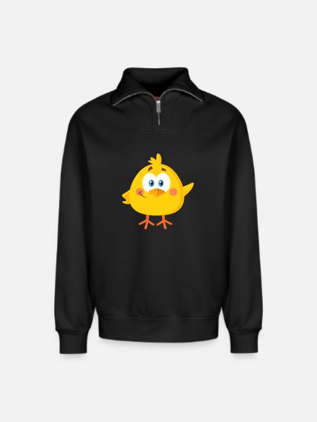 Little chick - Relaxed Unisex Organic Half Zip Sweatshirt – by SPREAD - black