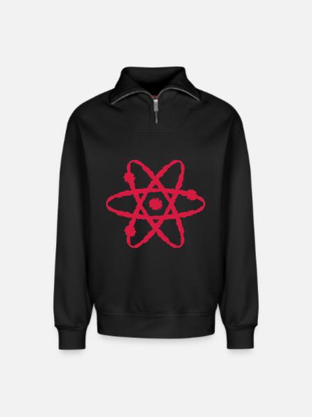 Scientific symbol - Relaxed Unisex Organic Half Zip Sweatshirt – by SPREAD - black