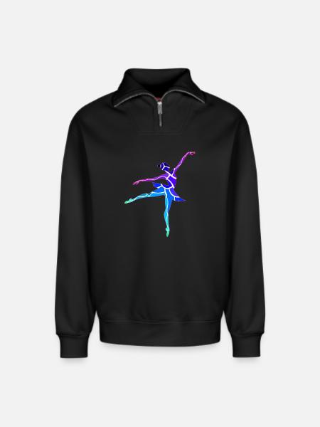 Danseur - Sweat unisexe décontracté en coton biologique à demi-zip – de SPREAD - noir
