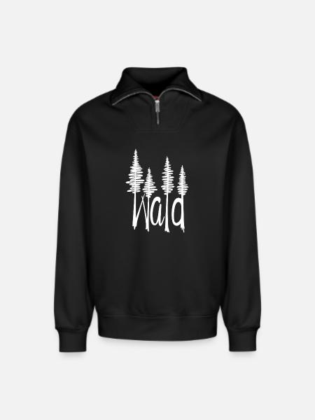 Wald - Relaxed Unisex Organic Half Zip Sweatshirt – von SPREAD - Schwarz