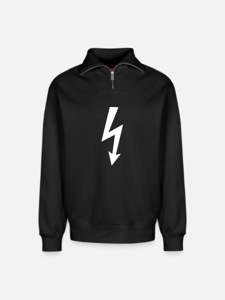 Blitz Logo - Relaxed Unisex Organic Half Zip Sweatshirt – von SPREAD - Schwarz