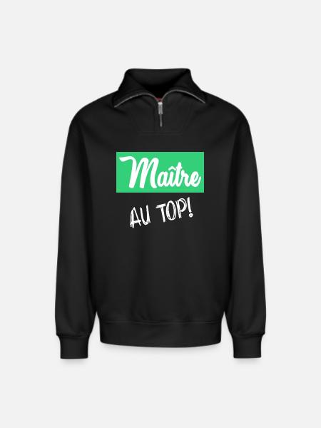 MAITRE - Sweat unisexe décontracté en coton biologique à demi-zip – de SPREAD - noir