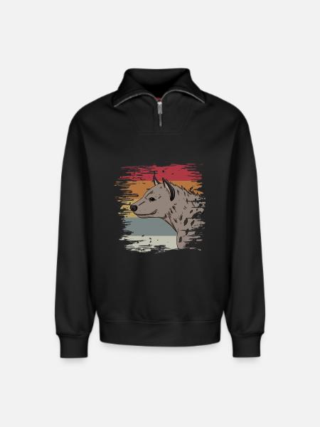 Hyäne - Relaxed Unisex Organic Half Zip Sweatshirt – von SPREAD - Schwarz
