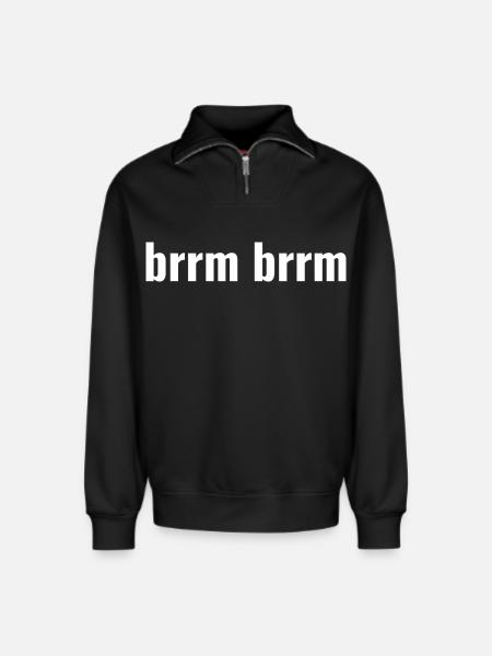brrm brrm - Relaxed Unisex Organic Half Zip Sweatshirt – by SPREAD - black