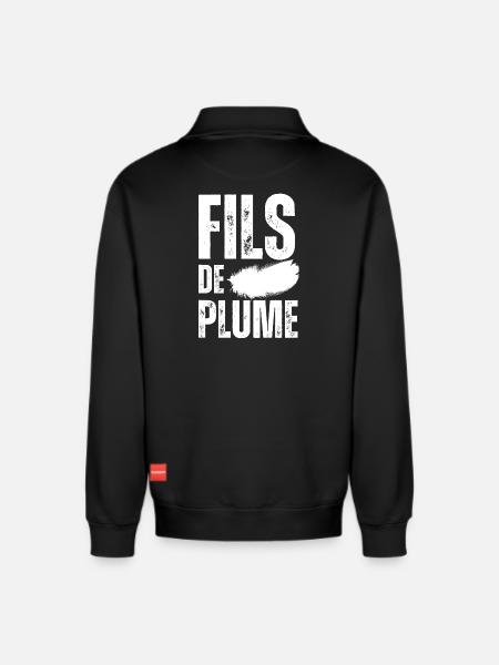 Fils de Plume - Sweat unisexe décontracté en coton biologique à demi-zip – de SPREAD - noir