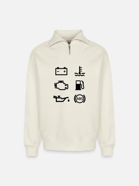 Autolichter - Relaxed Unisex Organic Half Zip Sweatshirt – von SPREAD - Naturweiß