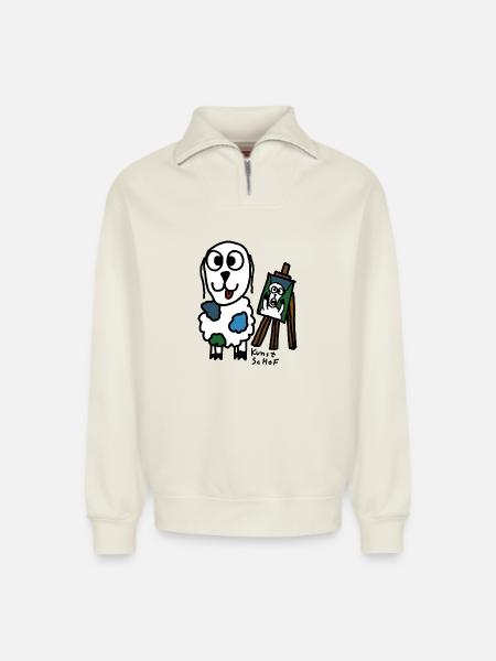 Kunst ScHoF - Relaxed Unisex Organic Half Zip Sweatshirt – von SPREAD - Naturweiß