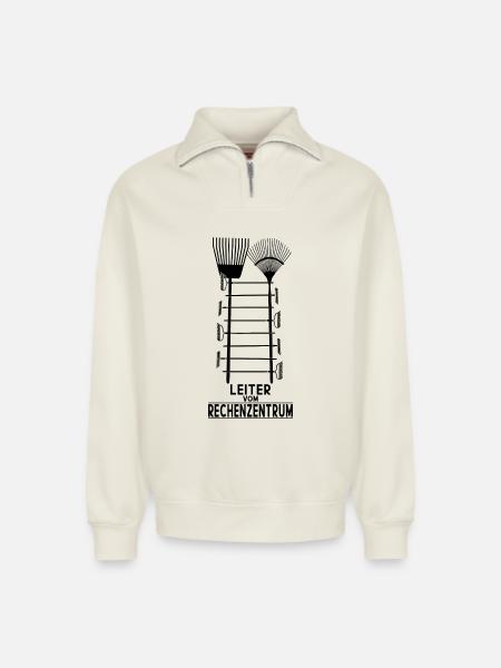 LEITER VOM RECHENZENTRUM - Relaxed Unisex Organic Half Zip Sweatshirt – von SPREAD - Naturweiß