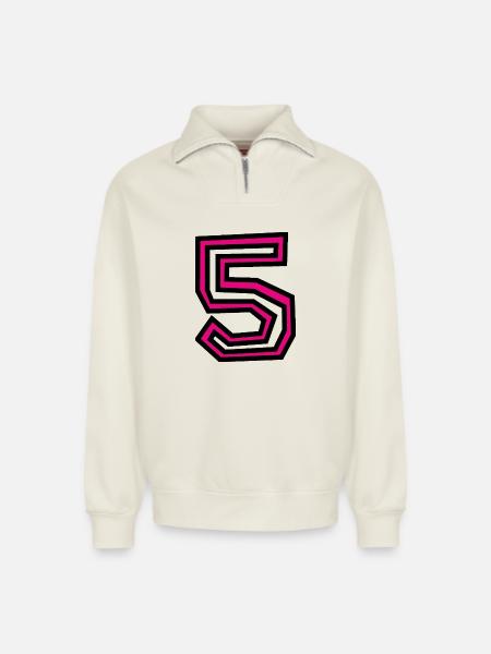 5 - Relaxed Unisex Organic Half Zip Sweatshirt – by SPREAD - off white