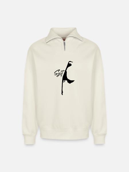 Insel Sylt - Relaxed Unisex Organic Half Zip Sweatshirt – von SPREAD - Naturweiß