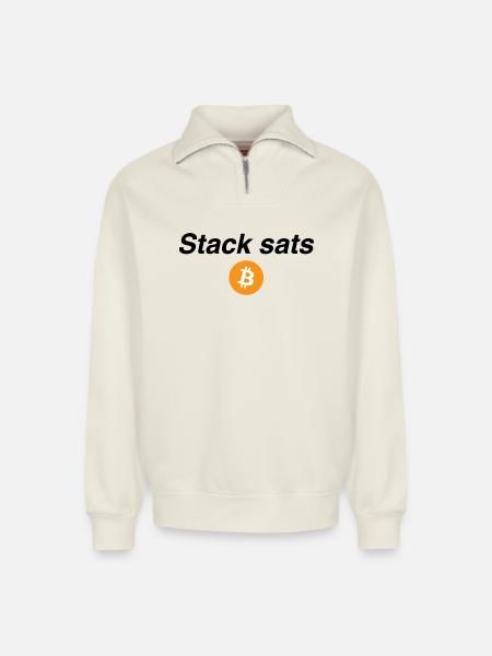 Stack sats - Relaxed Unisex Organic Half Zip Sweatshirt – von SPREAD - Naturweiß