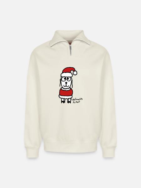 Weihnachts ScHoF - Relaxed Unisex Organic Half Zip Sweatshirt – von SPREAD - Naturweiß