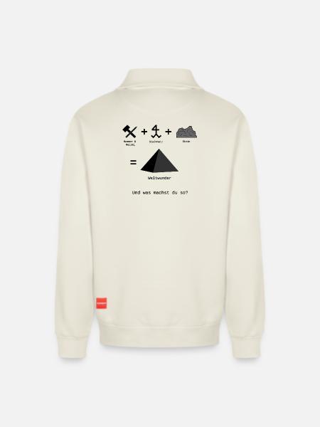 Weltwunder - Relaxed Unisex Organic Half Zip Sweatshirt – von SPREAD - Naturweiß
