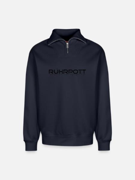 Ruhrpott - Relaxed Unisex Organic Half Zip Sweatshirt – von SPREAD - Navy