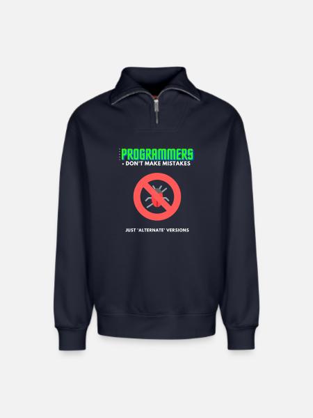 Programmierer Debugging T-Shirt Herren - Relaxed Unisex Organic Half Zip Sweatshirt – von SPREAD - Navy