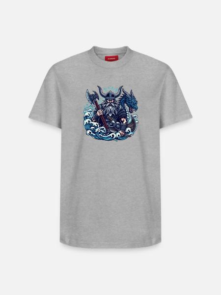 Wikinger Logo - Relaxed Unisex Supima Cotton T-Shirt – von SPREAD - Grau meliert