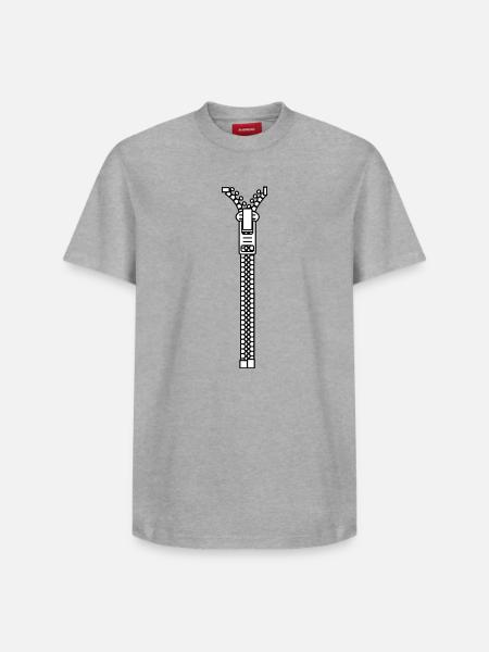 Zipper - Relaxed Unisex Supima Cotton T-Shirt – von SPREAD - Grau meliert