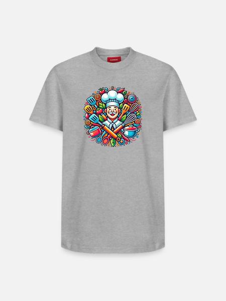 Chef Logo - T-shirt unisexe décontracté en coton Supima – de SPREAD - gris chiné