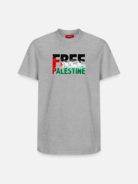 free Palestine - Relaxed Unisex Supima Cotton T-Shirt – by SPREAD - heather grey
