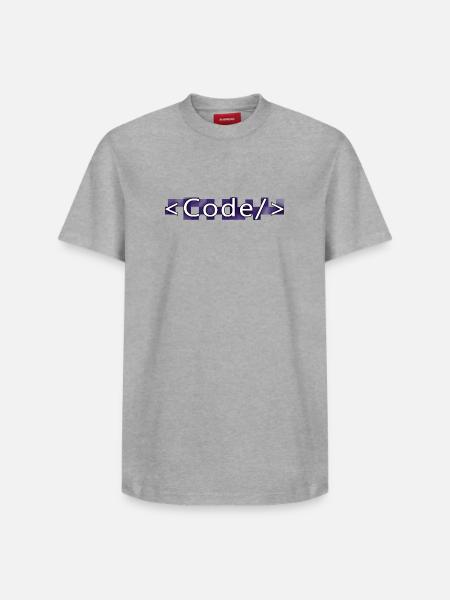 Code style (purple) - T-shirt unisexe décontracté en coton Supima – de SPREAD - gris chiné