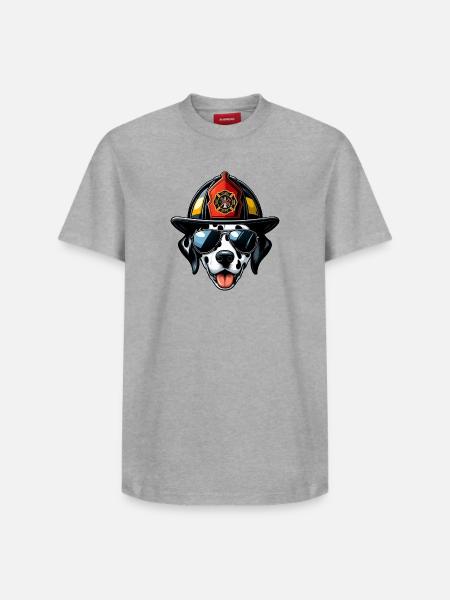 Dalmatiens des pompiers - T-shirt unisexe décontracté en coton Supima – de SPREAD - gris chiné