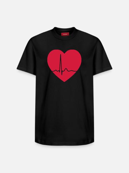Heartbeat ECG Line Medical Pulse Wave Icon Vector - Relaxed Unisex Supima Cotton T-Shirt – by SPREAD - black