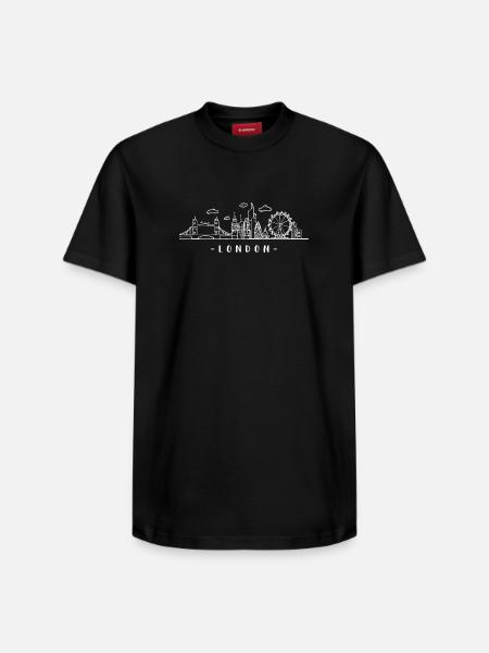 London Capital England Skyline Tower-Bridge - T-shirt unisexe décontracté en coton Supima – de SPREAD - noir