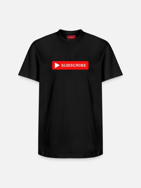 Subscribe Button Click Icon Design - Relaxed Unisex Supima Cotton T-Shirt – by SPREAD - black