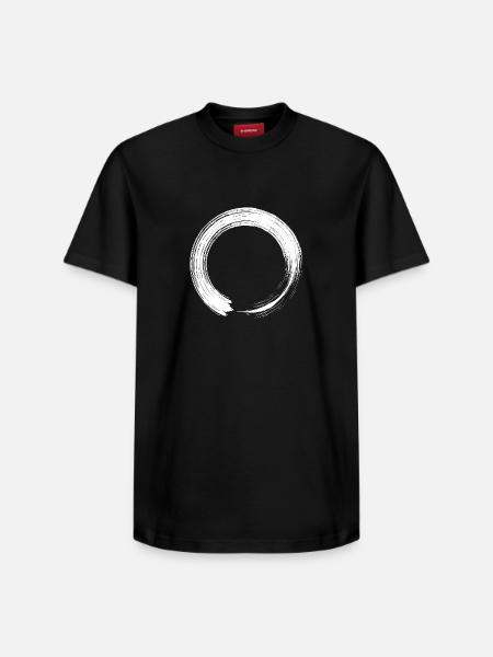 Circle design icon brush white - Relaxed Unisex Supima Cotton T-Shirt – by SPREAD - black