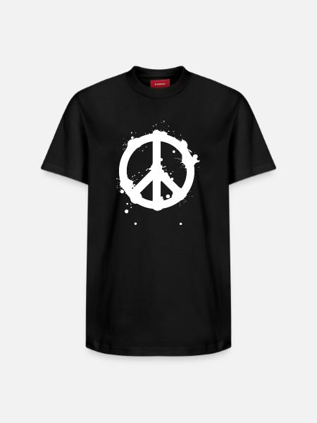 Peace Splash Guerrilla Print Style - Relaxed Unisex Supima Cotton T-Shirt – by SPREAD - black