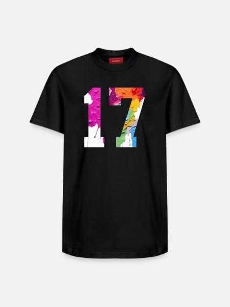 FARBIG NUMMER 17 BUNT 17. GEBURTSTAG - Relaxed Unisex Supima Cotton T-Shirt – von SPREAD - Schwarz