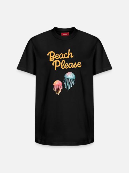 plage s’il vous plaît méduses - T-shirt unisexe décontracté en coton Supima – de SPREAD - noir
