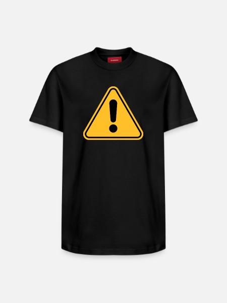 Warning sign / Exclamation point - Relaxed Unisex Supima Cotton T-Shirt – by SPREAD - black