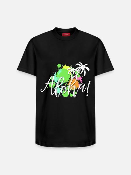 Aloha Tropical Splash - T-shirt unisexe décontracté en coton Supima – de SPREAD - noir