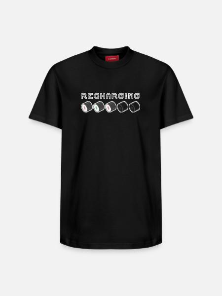 Recharging Pixel Sushi - Relaxed Unisex Supima Cotton T-Shirt – by SPREAD - black