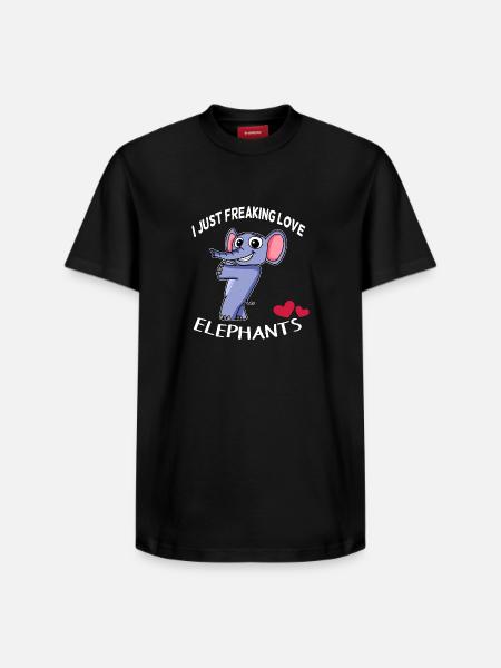J'aime les éléphants - T-shirt unisexe décontracté en coton Supima – de SPREAD - noir