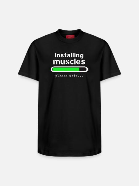installing muscles - Relaxed Unisex Supima Cotton T-Shirt – by SPREAD - black