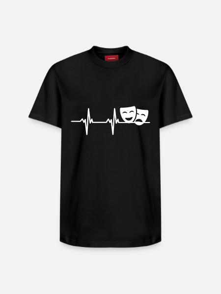 Drama Masks Theatre Heart palpitations - Relaxed Unisex Supima Cotton T-Shirt – by SPREAD - black